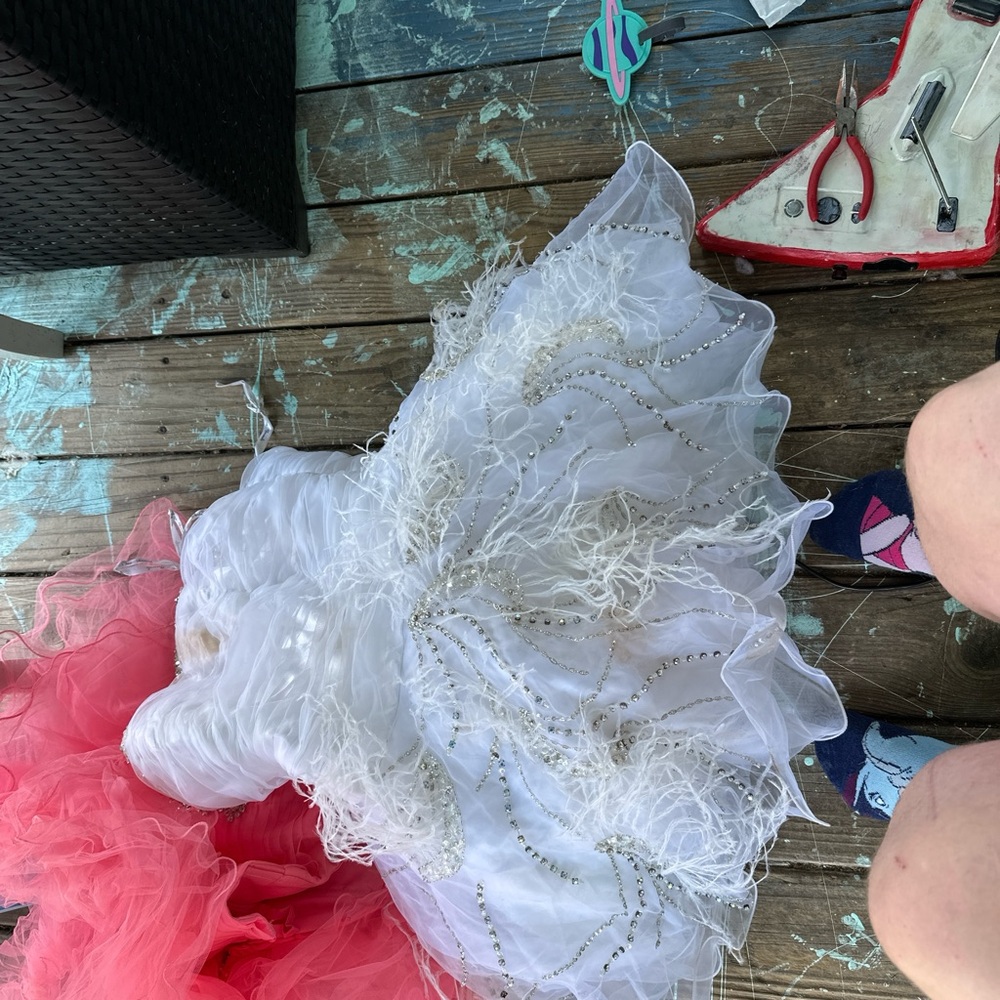 White Feathered Dress